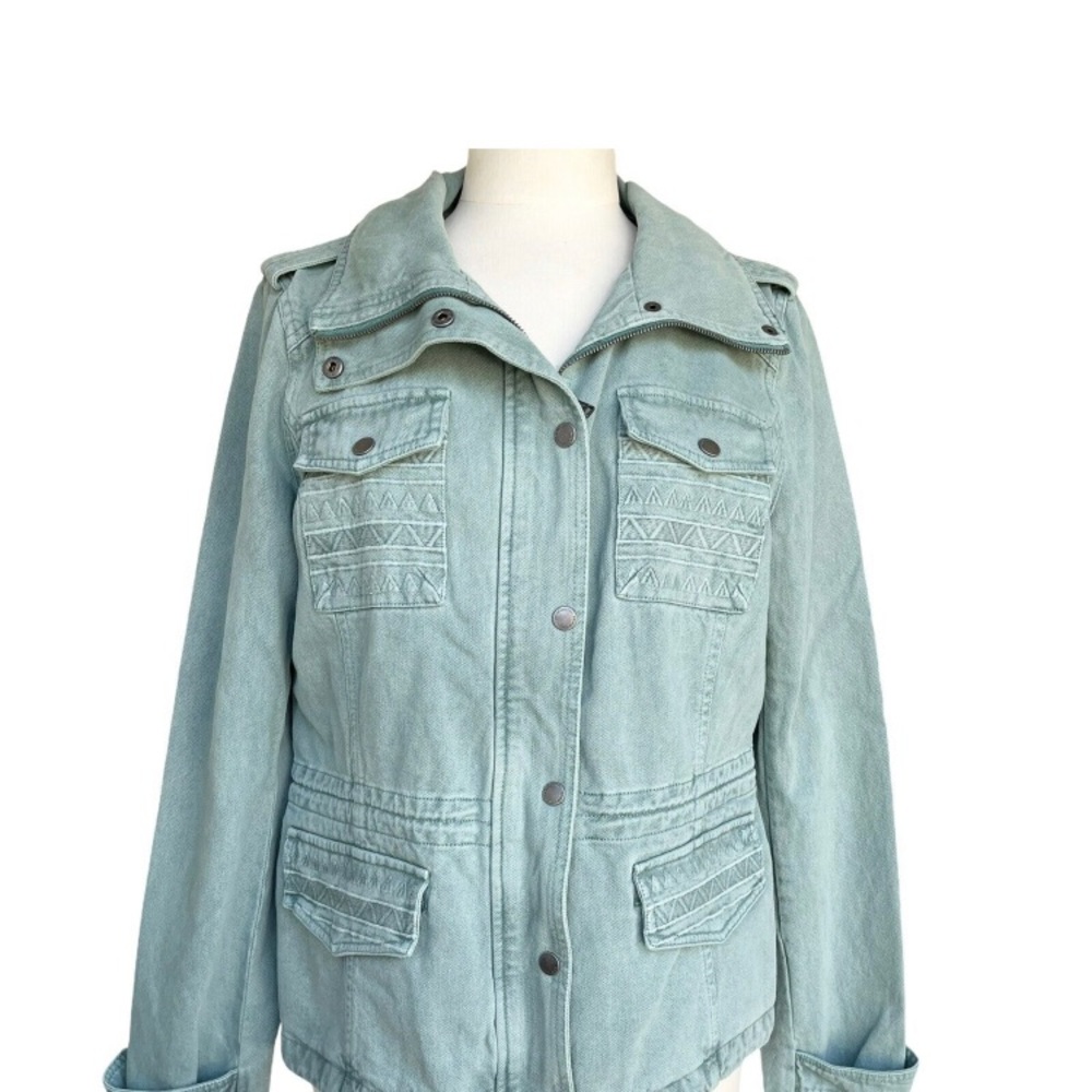 BCBGeneration Women’s Size M Oceanic Green Drawstring Military Utility Jacket